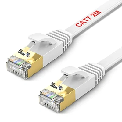 Immagine di TBMax 2m Cavo Ethernet, di rete Ethernet patch Cat7 ad alta velocità gigabit con connettori RJ45, per reti Gigabit/LAN, Router/Modem, Switch