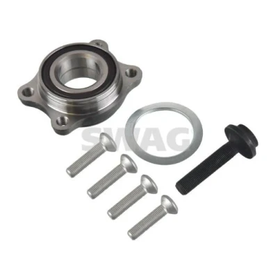 Immagine di SWAG Kit Cuscinetto ruota Assale posteriore con anello sensore magnetico integrato, ABS 85mm a sfere obliquo AUDI: A8 D3