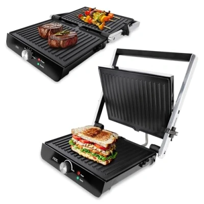 Immagine di ADE Bistecchiera elettrica per sandwich piastra cucinare tostapane griglia perfetta bistecche, verdure, panini, tramezzini 2.000 watt