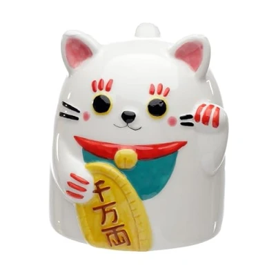 Immagine di Puckator UMUG10, Tazza Sottosopra in Ceramica Maneki Neko Gatto Portafortuna