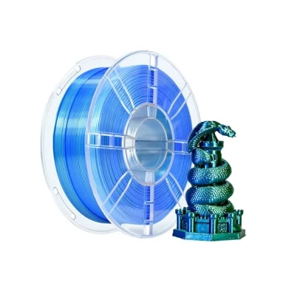 Immagine di iBOSS filamento per stampante 3D PLA+, PLA Plus, 1,75 mm, in seta bicolore, di co estrusione, stampa lucido, 1 kg (2,2 lbs) FDM,