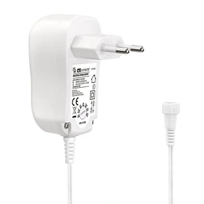Immagine di conecto alimentatore universale, a risparmio energetico, con 8 adattatori, interruttore rotativo 3V 12V, massimo 1000mA, bianco
