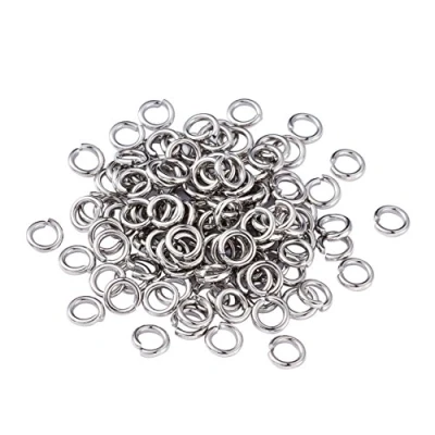Immagine di Craftdady, 2000 anelli aperti in acciaio inox, di salto 4mm, rotondi, 0,8 mm spessore, piccoli connettori per la creazione gioielli