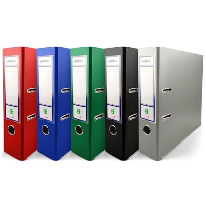 Immagine di Netuno 5 raccoglitori cartone grandi A4 dorso 8 cm rosso blu verde nero grigio registratori con anelli carte archivio quaderni ad colorati