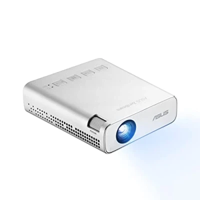 Immagine di ASUS ZenBeam E1R Mini Proiettore LED, WVGA (854x480), fino a 4 Ore di Riproduzione Video, WiFi, Power Bank, USB Type A, HDMI, Bianco