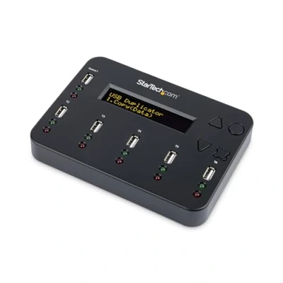 Immagine di StarTech.com Dock per Unità USB Duplicatore/Eraser Standalone 1:5 Chiavette consente la Copia del Sistema e Settore a 1.5 GB/min, Erase 3 Passaggi, Display LCD (USBDUP15)