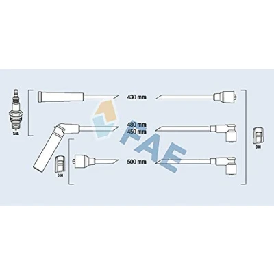 Immagine di FAE 83561 Kit Cavi Accensione CHEVROLET: Matiz, DAEWOO: Matiz I Hatchback