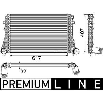 Immagine di MAHLE ORIGINAL CI 208 000P Intercooler VOLKSWAGEN: Passat B6 Variant, Tiguan I