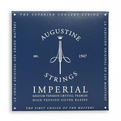 Immagine di Augustine 650477 Corde per Chitarra Classica, Etichetta Imperial, Set Cantini Precision Round High Tensione, Basse Muta Blu