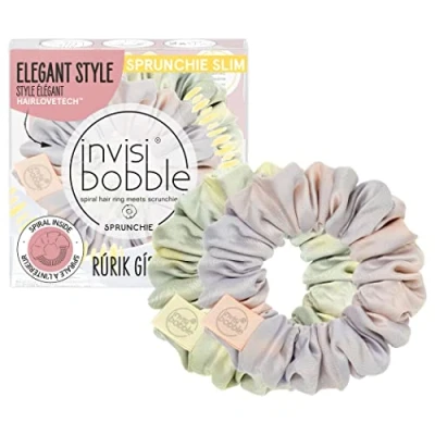 Immagine di invisibobble Scrunchies per capelli rosa e giallo Sprunchie Slim x2 Elastici uomo sport Scrunchie con un elastico a spirale all&#039;interno