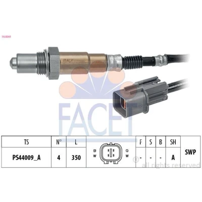 Immagine di FACET 10.8361 Sonda lambda Made in Italy OE Equivalent riscaldato, planare, Filettatura prelubrificata 4 HYUNDAI: i20 II Hatchback