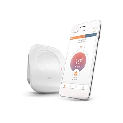 Immagine di Somfy 2401498 Termostato connesso V1, Via cavo, Per riscaldamento o caldaia individuale, Contatto secco, Compatibile con Amazon Alexa, Google Assistant e TaHoma switch
