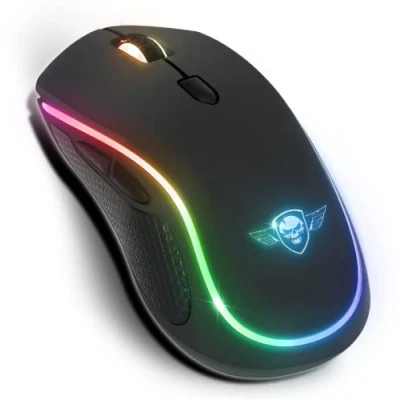 Immagine di Spirit Of Gamer PRO M9, Mouse Wireless Gaming Simmetrico, 6 Pulsanti programmabili, Sensore ottico 4200 DPI, Effetti di Retroilluminazione RGB Personalizzabili, Ergonomico Ricaricabile