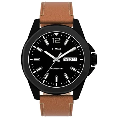 Immagine di Timex Orologio Analogico al Quarzo Uomo con Cinturino in Pelle TW2U15100