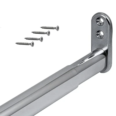 Immagine di Gedotec Bastone Appendiabiti TELEMAGIA OVALE Acciaio 22 x 15 mm 1 Set Argento Cromato Lucido Asta Telescopica Estensibile 900 1100 Tubo flessibile telescopico per armadio