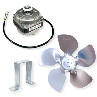 Immagine di GOLDMAN SERVICE Kit Motore fan ventola per portabottiglie frigorifero 10 W con supporto e pale congelatore verticale camera industriale compatibile grandi marche