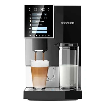 Immagine di Cecotec Macchina da Caffè Superautomatica Cremmaet Compactccino Black Silver, 19 bar, Serbatoio Latte, Sistema Thermoblock, 5 Livelli di Macinatura, 150g
