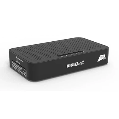 Immagine di DIGIQUEST Decoder Combo Tivùsat Maximo DVB S2 e T2 Telecomando 2 in 1 Smartcard inclusa Funzione di registrazione attivabile Dispositivo abilitato ai canali DAZN Nero.