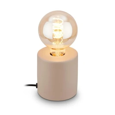 Immagine di BRILONER lampada da tavolo, base in ceramica, E27, max. 10W,lampada comodino, scrivania, lampade comodino camera letto, 10x10,3 cm, beige