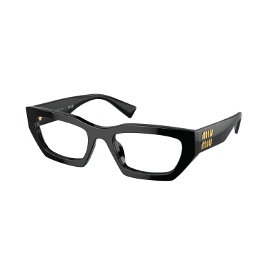 Immagine di Miu Donna MU 03XV 1AB1O1 Montature da vista Acetato Nero Trasparente Geometrica Normale
