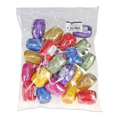 Immagine di PRÄSENT AMERICA Nastro per pacchi color multicolore, set di 24 rotolini nastri regalo, lungh. 20 m, largh. 5 mm, colorati, palloncini, fiocchi regalo e decorazioni