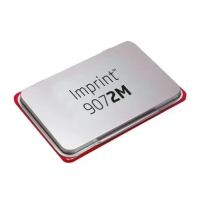 Immagine di Trodat 9072M Imprint, Cuscinetto imbevuto di Inchiostro Colore Rosso a base acqua, per Timbri Manuali, Formati Medi, Misura 110 x 70 mm, Struttura in Metallo e Plastica