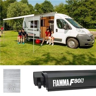 Immagine di Fiamma F80S 320 Tenda da Sole Deep Black Case Royal Grey Fabric 07831B01R