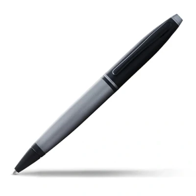 Immagine di Cross Calais Penna a sfera (meccanismo rotante, tratto M, colore inchiostro: nero, con confezione regalo) in grigio opaco/nero, 1 pezzo (confezione da 1)