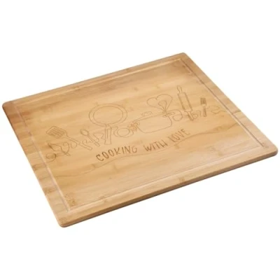 Immagine di KESPER 58598 13 Piastra a buffet, in bambù, dimensioni: 56 x 50 4 cm, spessore legno: 1,6 colore: Marrone