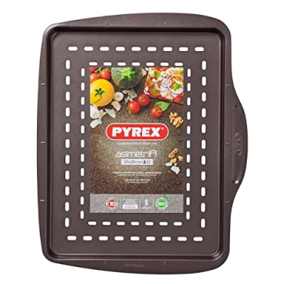 Immagine di Pyrex asimetriA Teglia Rettangolare per Pizza, 37 cm, Colore: Nero