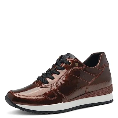 Immagine di MARCO TOZZI Sneakers Donna Basse in Pelle Sintetica con Lacci, Bronce Pat.Com, 38 EU