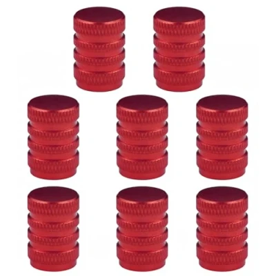 Immagine di 8 PCS Cappucci per valvole in alluminio alta qualità,Tappi aria pneumatici auto,Coperture universali pneumatici,accessori tappi per, Rosso