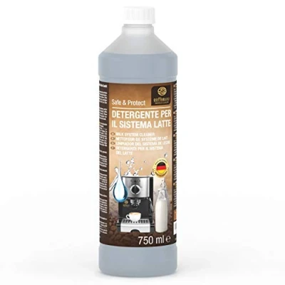 Immagine di Detergente Coffeeano per sistema latte in bottiglia da 750ml con dosatore macchine caffè superautomatiche e caffè, incl. eBook
