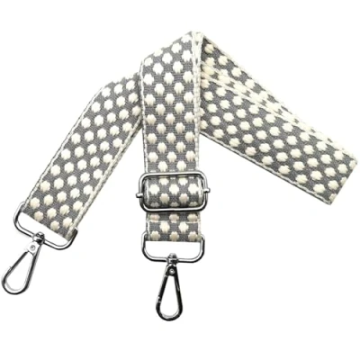 Immagine di Colorata Tracolla per Borsa Donna Regolabile, Cinghia Tracolle Ricambio Larga 3.8cm con Moschettoni Argento Crossbody Borsetta Accessori, Base Grigia, O12