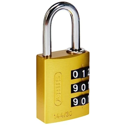 Immagine di ABUS Lucchetto a combinazione in alluminio 144/30 giallo con numeri grandi, 80792