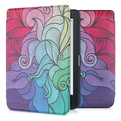 Immagine di kwmobile Custodia eReader Compatibile con Kobo Nia Cover eBook Reader Flip Case fucsia/blu/verde Gioco di Colore
