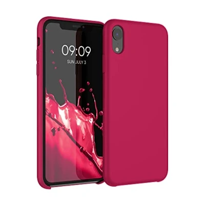 Immagine di kwmobile Cover per Apple iPhone XR Custodia Back Case Smartphone in Silicone TPU Protezione Gommata red cherry