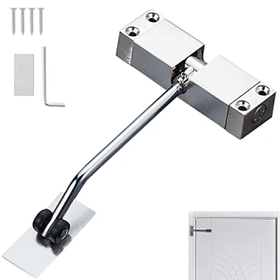 Immagine di Chiudiporta Automatico a Molla, Automatico,Chiudiporta Regolabile Molla con Asta di Regolazione,Adatto per Giardino, Camera Da Letto, Ufficio, Bagno (Argento)