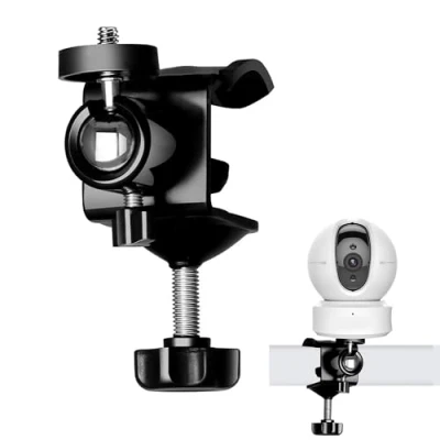 Immagine di xiruiubao Staffa Telecamera, Supporto Telecamera Sorveglianza de Regolabile a 360 Gradi, di Montaggio per Clip con Filettatura da 1/4 Interno ed Esterno (Nero)