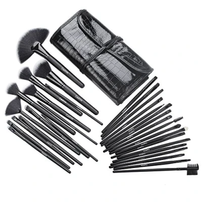 Immagine di pennelli Make Up,Cadrim Set di professionali per trucco trucchi,pennelli con borsa (32 Nero)