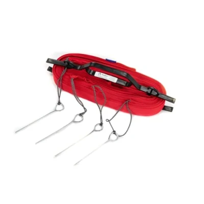 Immagine di RomiSport linee per beach volley, marcatura sul campo da gioco, regolabile, 16 m x 8 m, 18 9 pallone spiaggia, larghezza 5 cm, rosso prato sabbia