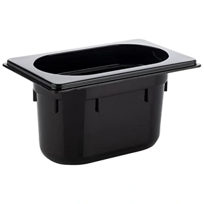 Immagine di APS 82081 GN 1/9 Contenitore Gastronorm, in policarbonato, dimensioni 176 x 108 mm/altezza 100 mm/volume 1 litro, nero