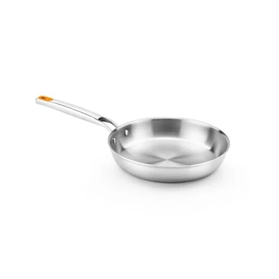 Immagine di BRA Efficient Padella inox Triply 18 cm, in acciaio 18/10, senza antiaderente con triplo fondo diffusore forgiato, PFOA, manico rivettato