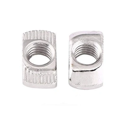 Immagine di 50Pz T Scanalatura Dado Femmina d&#039;Argento in Acciaio al Carbonio Placcato Zincato M4, M5, M6, M8,Standard Europeo Profilo Alluminio per Estrusione(EU40 M4 x 19,5 8)