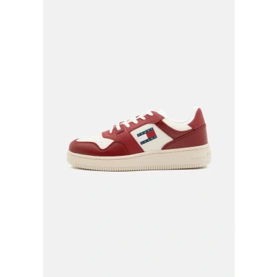 Immagine di Tommy Jeans NEW Retro Basket Sneakers basse, Donna, Taglia: 36, Magma red Pelle e tessuto