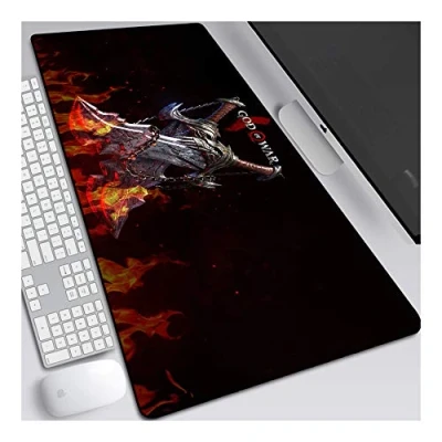 Immagine di ITBT God of War Anime Extended XXL Mousepad, Tappetino per Mouse Speed ​​Gaming, 800x300mm Grande con Base in Gomma Antiscivolo, Bordi cuciti 3mm, PC, E