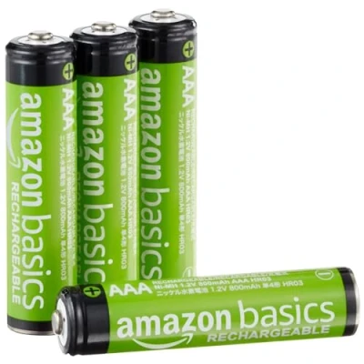 Immagine di Amazon Basics Batterie AAA NiMh ricaricabili, pre caricate, confezione da 4 (l’aspetto potrebbe variare dall’immagine)