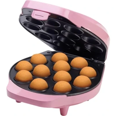 Immagine di Bestron macchina per cake pop di dal design retrò, con maggiordomo pop, forchetta e 12 bastoncini 700 W, colore: rosa