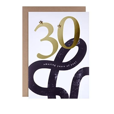 Immagine di Hallmark Biglietto di auguri per 30 compleanno, design contemporaneo con testo e linee curve