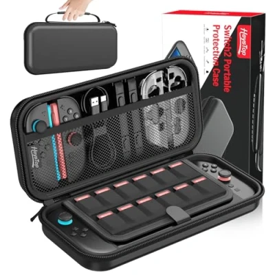 Immagine di HEYSTOP Custodia per Nintendo Switch 2 Accessori 2025 Ultimo Modello Protettiva Rigida da Viaggio Portatile con Interno Morbido e Tasca a Rete